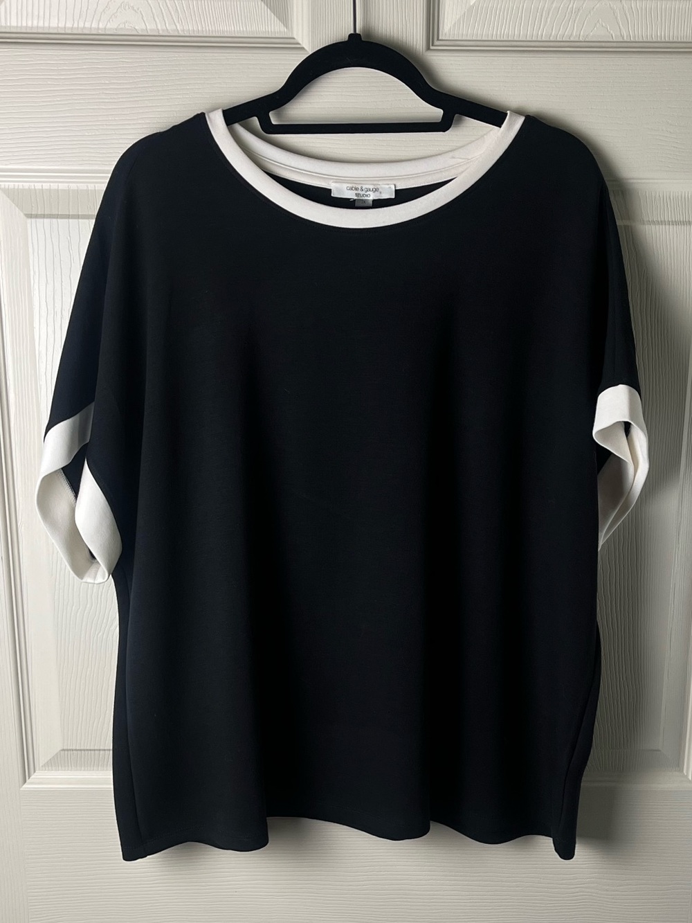 Cable & Gauge Black Short Sleeve Tee with White Trim